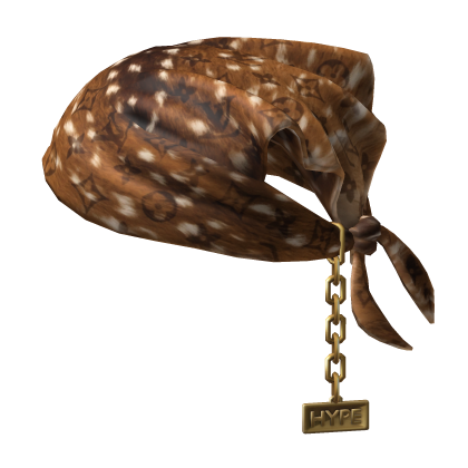 Tied LV Deer Print Bandana Hat with Chain 