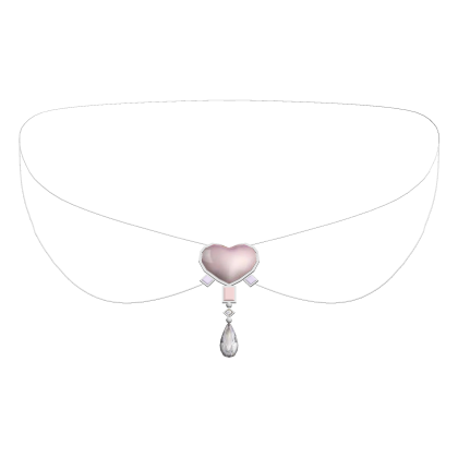 pretty elegant pink heart jewel necklace in silver