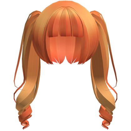 moe neat jirai curly ponytails w bangs orange