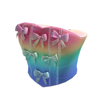 ✨ Rainbow Bow Corset Top Kpop Coquette thumbnail