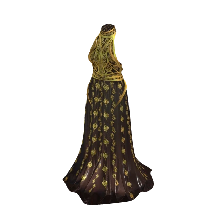 Black Halter Fey Goddess Gold Thorned Dress | Roblox Item - Rolimon's