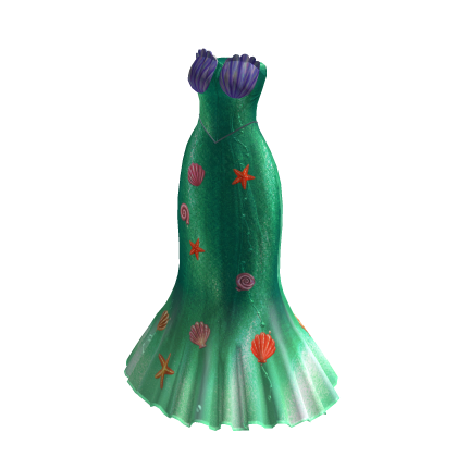 ♾️ Green & purple Shell Mermaid Dress