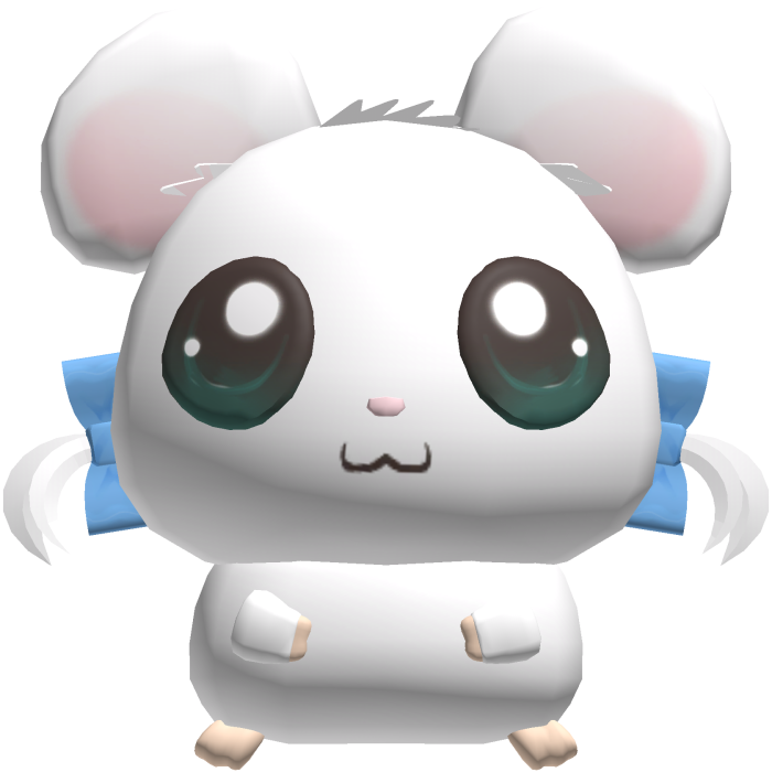 bijou white cutecore hamster plushie w blue bows