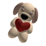 ♡ Cute puppy with a red Heart ♡