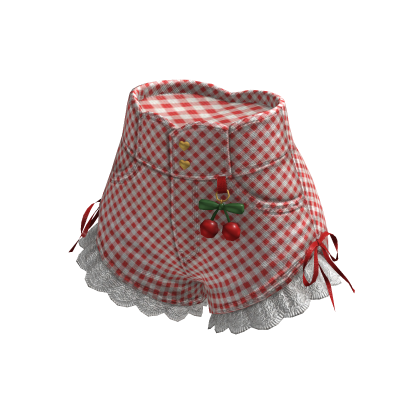 ✨M.Mie / Cherry Frill Shorts / Red Gingham thumbnail