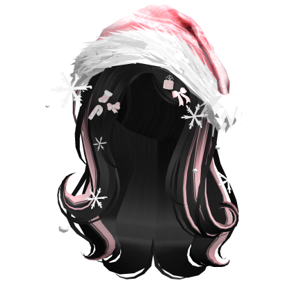 Shy Gentle Swirls w/Santa Hat (Black&Pink)