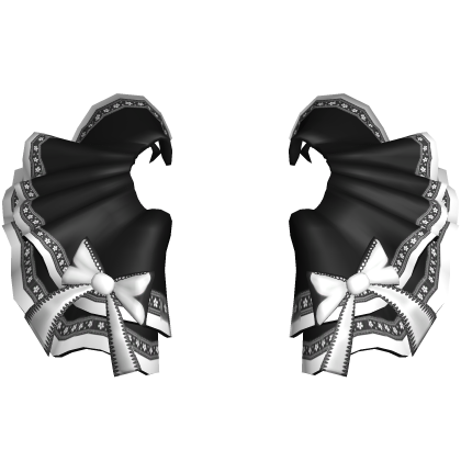 Ruffles สีดําด้านข้างสะโพกเน้นโบว์กระโปรงน่ารัก - Roblox