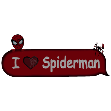 I Love Spiderman Text