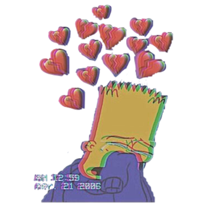 TB PNG Emo Gothic Y2K Bart Colored Sad Roblox decal