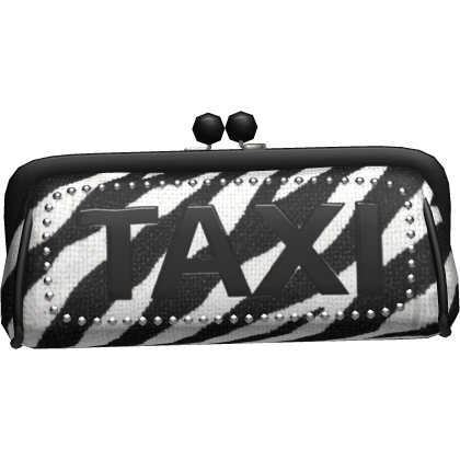 2000s McBling Classy Taxi Clutch Bag (Zebra Print)