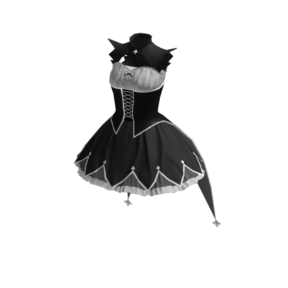 ♾️ Black & white cute witch dress