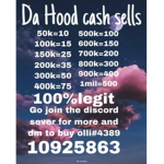 Da Hood sell cash sells