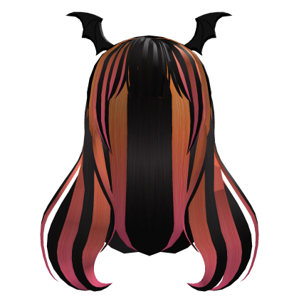 ★ Y2K Emo Scene Hair w/ Bat Wings (Orange Pink) Roblox item