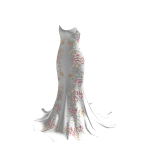 ♡ Strapless Pastel Floral White Elegant Dress (V2)