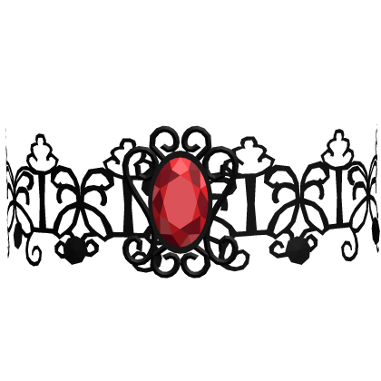 ♥️ Queen of Hearts Black Red Gem Choker Wonderland