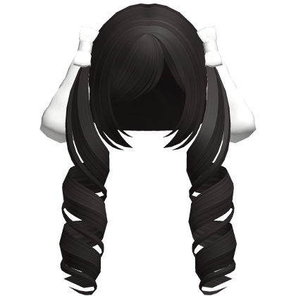 🤍 cutecore bunny curly pigtails dark brown