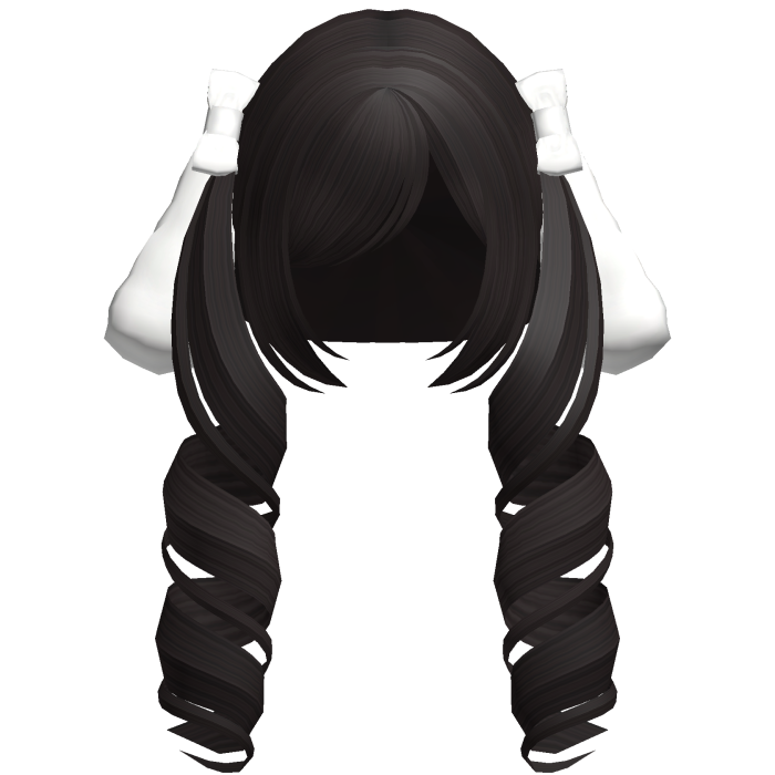 🤍 cutecore bunny curly pigtails dark brown