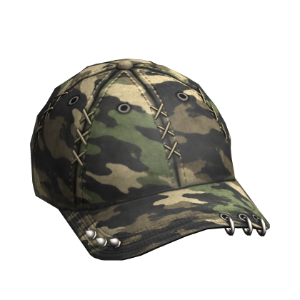 Y2K Punk Grunge Emo Camo Streetwear Cap Roblox item