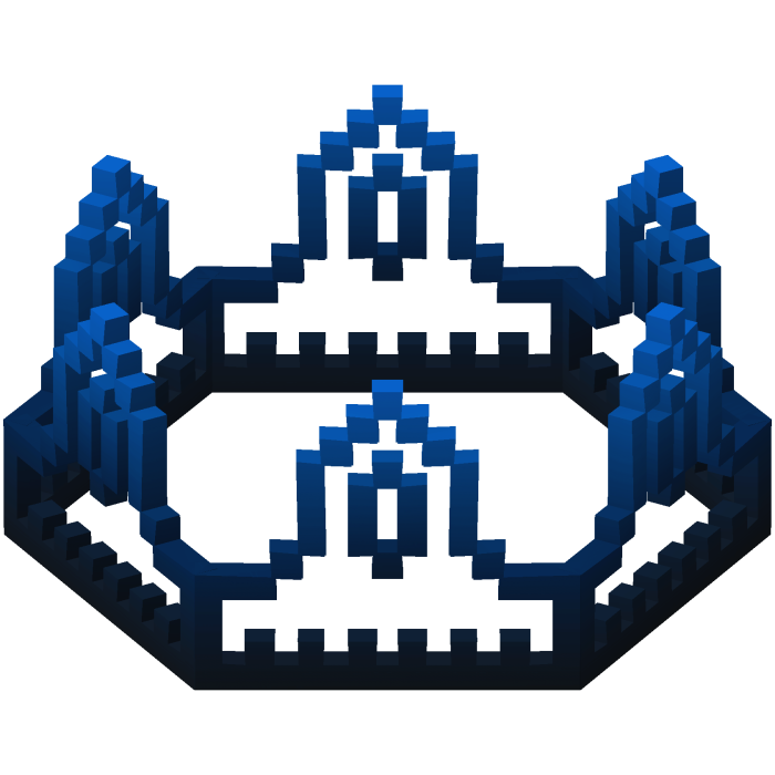 Blue 8-Bit Royal Crown Outline Recolor (Addon)