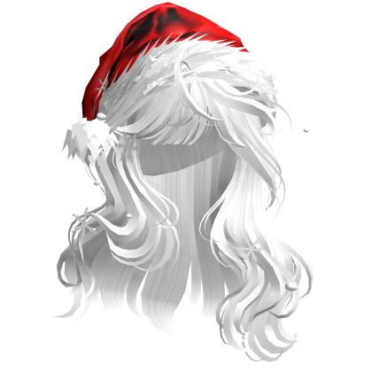Christmas Hair w/Santa Hat (White)