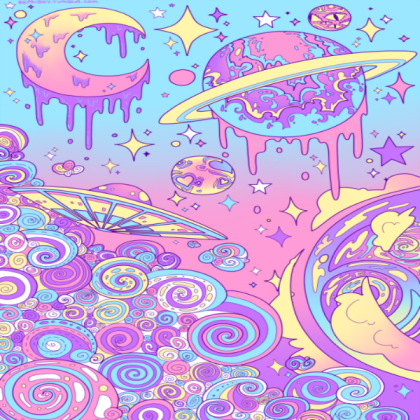 Galaxy Pixel Clouds Roblox decal