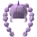 Violet Unicorn Horn Pony Buns - RBCs