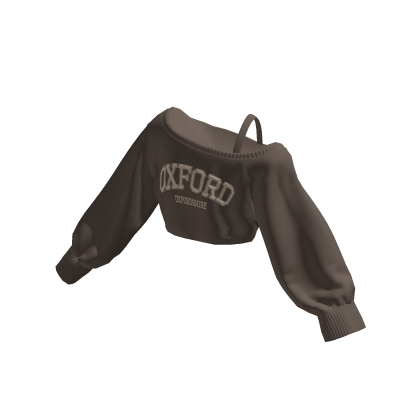 Oxford Off Shoulder Oversized Sweater Cropped