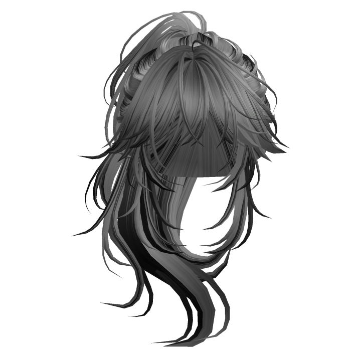 Wolfcut Anime Layered Ponytail Grey&Black