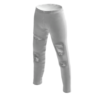 Stylish White Ripped Jeans thumbnail