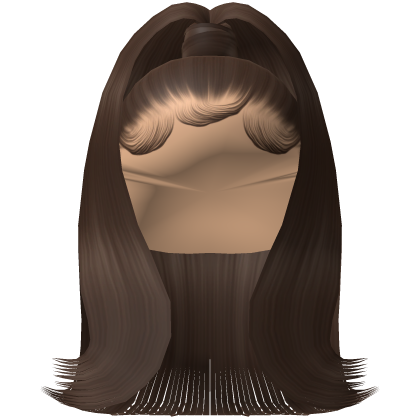 Sleek Flipped Out Ponytail w/ Edges (Brown)