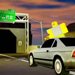Push people on road simulator