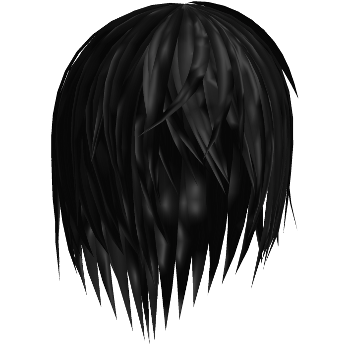black wet emo hair 