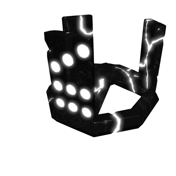 (EMISSIVE V2) Black/White Fractured Domino Crown 