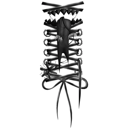 Black Creepycore Face Monster Stitches