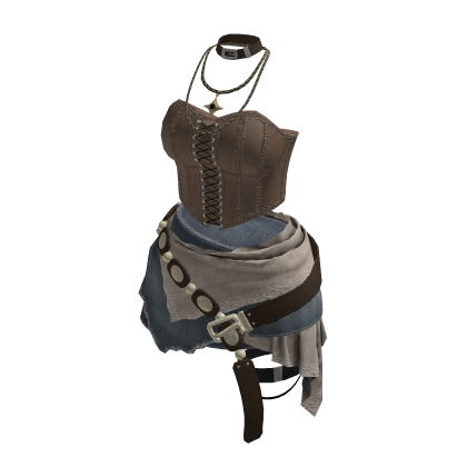 🍀Y2K Grunge Belt Skirt Outfit(Brown) thumbnail