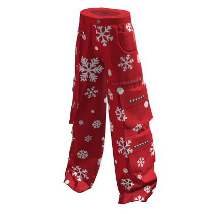 Christmas Snowflake Y2K Cargo Pants