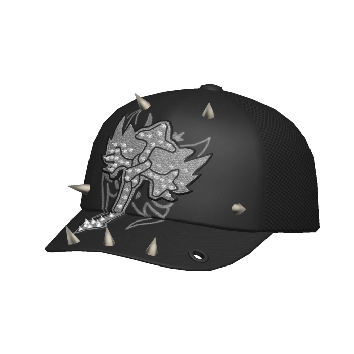 Black Studded Cross Cap
