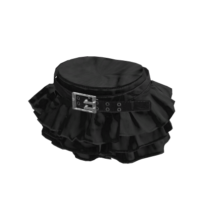 💜 Lace Ruffle Mini Skirt_Black thumbnail