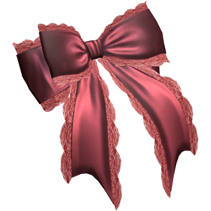 Dolly Silk Ribbon Bow /w Lace Trim (Red)