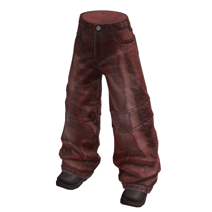 Faded Baggy Jeans (Maroon)