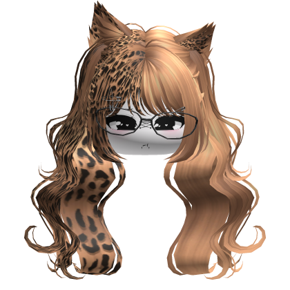 Wavy Moe Pigtails w/ Cat Ears (Honey Leopard)