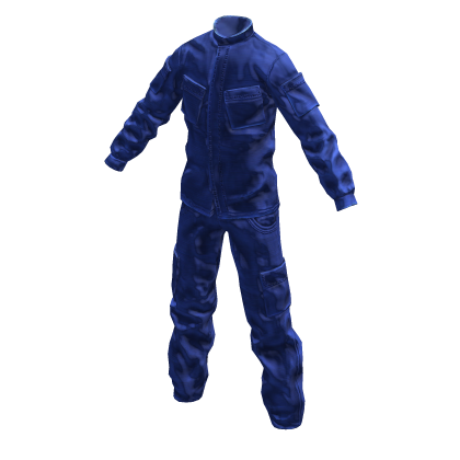 Blue Work Uniform Coverall Jumpsuit