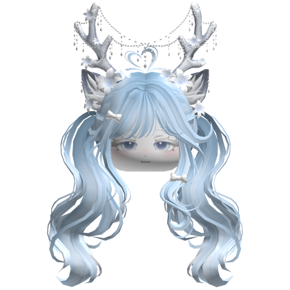 Ethereal Christmas Fairy Fawn Pigtails w/ Antlers