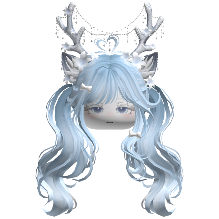 Ethereal Christmas Fairy Fawn Pigtails w/ Antlers