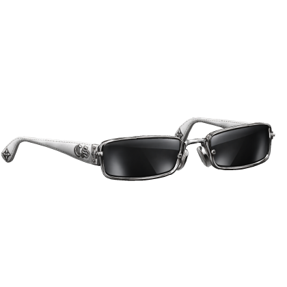 Y2k Emo White Leather Cross Glasses