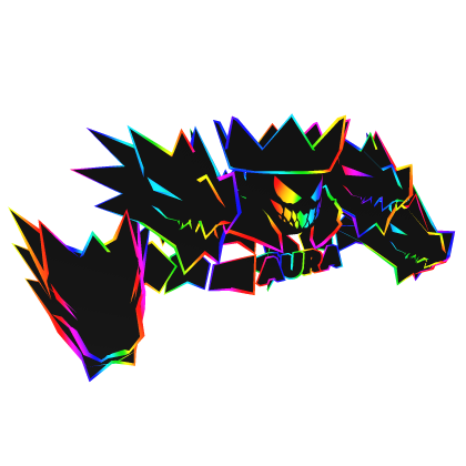 Cartoony Rainbow Crown Neck Fur Dragon Combo Roblox item