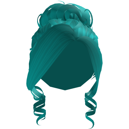 y2k Stylish Bun ( Cyan ) Roblox item