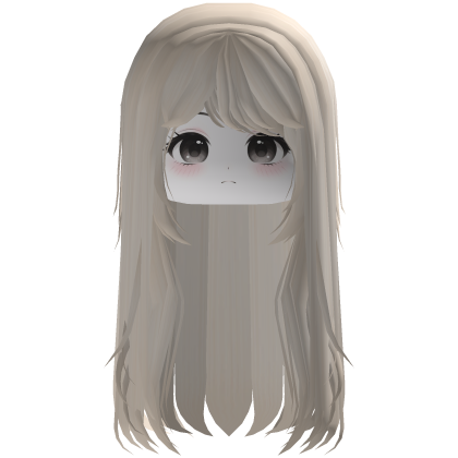 Blonde Straight Hair w/ Cute Anime Girl Face Roblox item