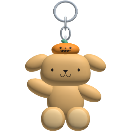 Halloween Pumpkin Pompompurin Kitty Keychain