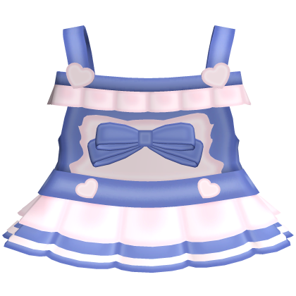 ♡ cute ruffled bow overalls in pink & blue Roblox item